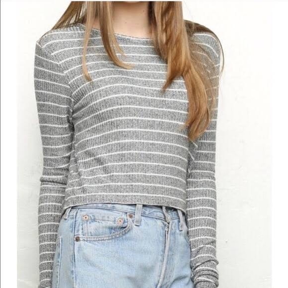 Brandy Melville Tops Brandy Melville Gray Long Sleeve Poshmark